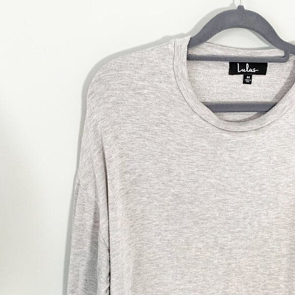 Lulu's gray long sleeve crewneck pullover sweatshirt dress - Medium - Picture 3 of 8